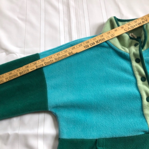 Women's Teal and Green Colourblock Fleece - Picture 7 of 10